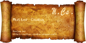 Mutter Csaba névjegykártya
