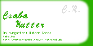 csaba mutter business card